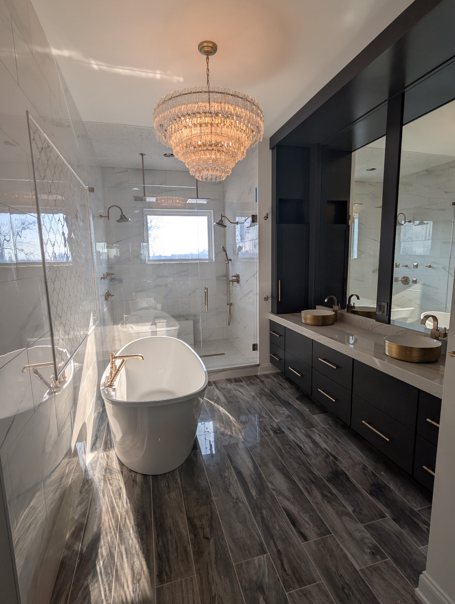Finished luxury bathroom plumbing by Z Tech Mechanical